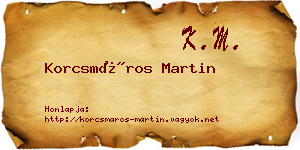 Korcsmáros Martin névjegykártya