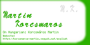 martin korcsmaros business card